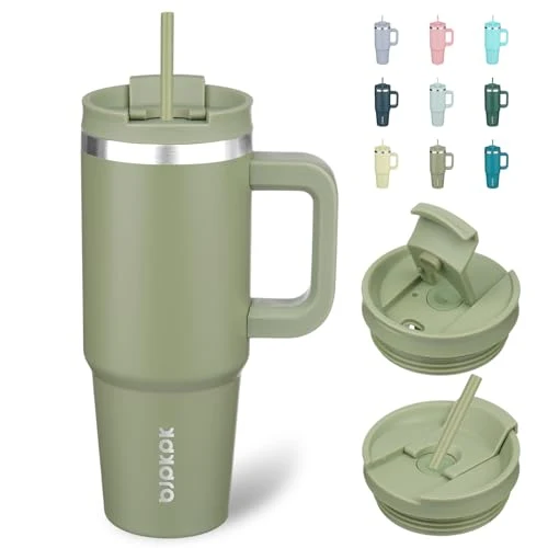 Clean 30 oz Insulated Tumbler with Handle Straw Traditional