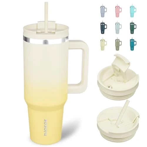 High-Quality 40 oz Insulated Tumbler with Handle Straw Relaxed