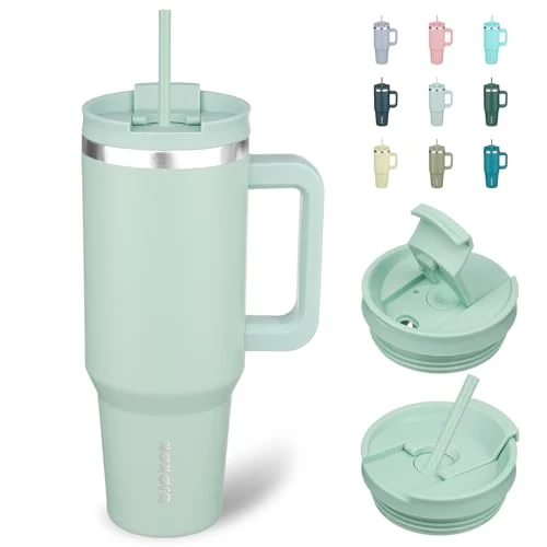 Minimalist 40 oz Insulated Tumbler with Handle Straw Premium