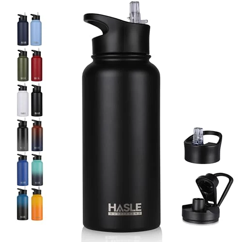 Premium Material 32 oz Insulated Water Bottle Stainless Steel Double Walled Vacuum Sports Water Bottle with 2 Lids Official