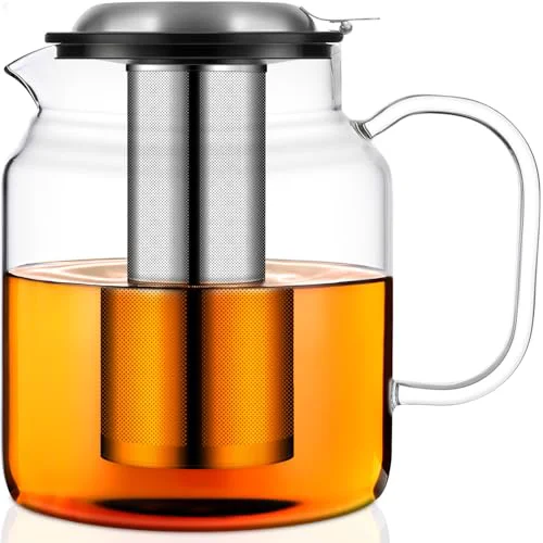Recyclable 68oz Glass Teapot with Infuser 68 Fl Oz Trusted