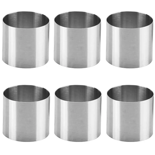 Premium Material 6 Packs Cake Rings Stainless Steel Nonstick Tart Ring Cake Pastry Ring Luxury