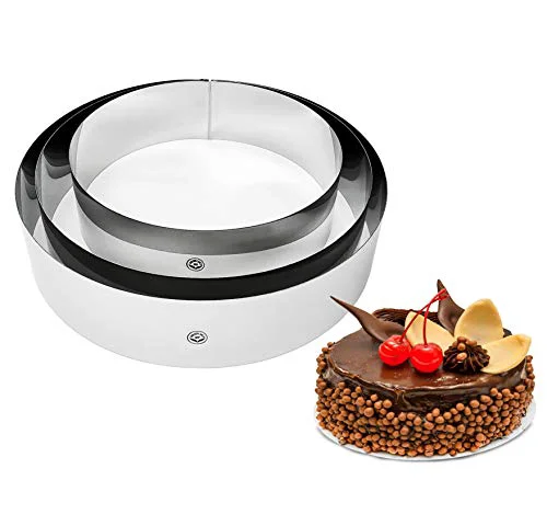High-End NewlineNY Stainless Steel Cake Mousse Rings for creating Round Appetizers Contemporary