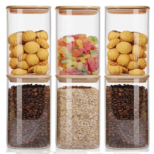 Classic 50oz Glass Food Storage Jars Set of 6 6 Count Specialty
