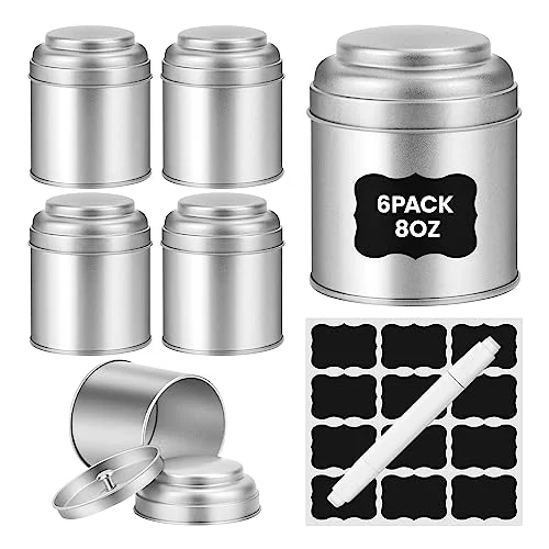 Recyclable Tea Tin with Airtight Double Lids for Loose Leaf Tea Storage 6 Count Reliable