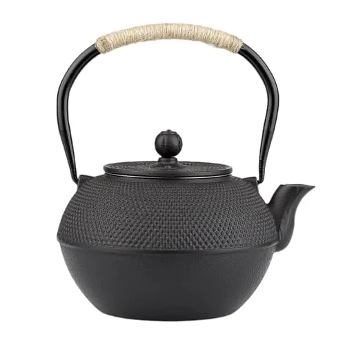 Green 40oz Cast Iron Tea Kettle for Stovetop First-Class