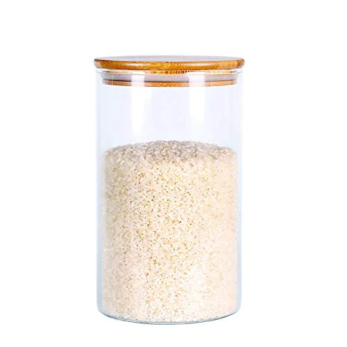 Elegant Glass Rice Storage Containers Eco-Friendly