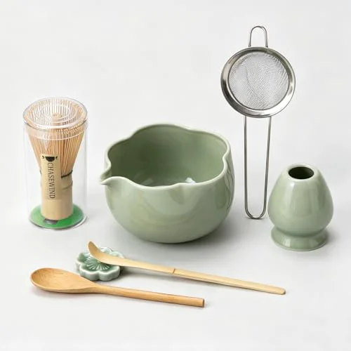 User-Friendly Matcha Set 8Pcs Floral Ceramic Matcha Kit with Matcha Whisk Specialty