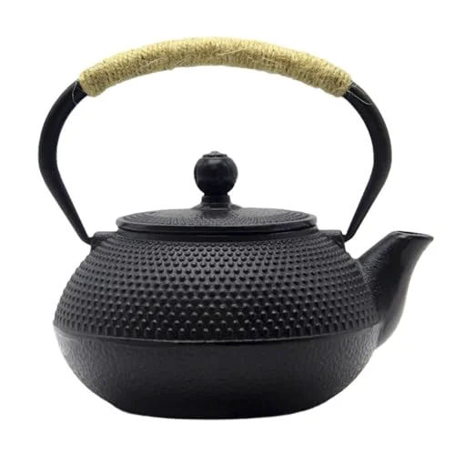Prestigious Japanese Tetsubin Cast Iron Teapot Tea Kettle pot with Stainless Steel Infuser for Stovetop Safe Coated with Enameled Interior Reusable
