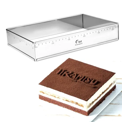 Verified Extensible Stainless Steel Rectangular Cake Mold Heavy Duty Adjustable Mousse Ring Rectangle Shaped Detachable Tiramisu Pan Premium