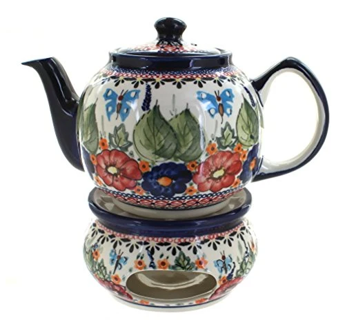 Fashionable Blue Rose Polish Pottery 32 Fl Oz Outstanding