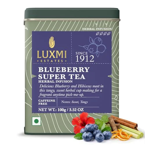 Carefully Designed Estates Blueberry Super Herbal Tea 3.52 Ounce Natural
