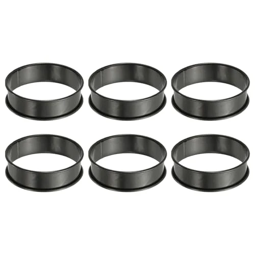 Healthy 6pcs Crumpet Rings 3.15 Nonstick Round Cake Ring Stainless Steel Double Rolled English Pastry Rings for Kitchen Baking Crumpet Dessert 6 Count Original Design
