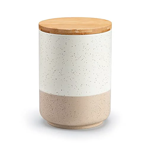 Proven Sabine Ceramic Canister with Airtight Wood Lid Stylish