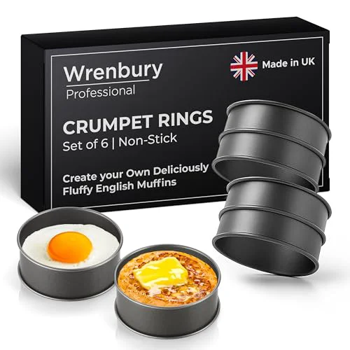 Trendy Crumpet Rings Nonstick 3.5 inch 6 Count Original