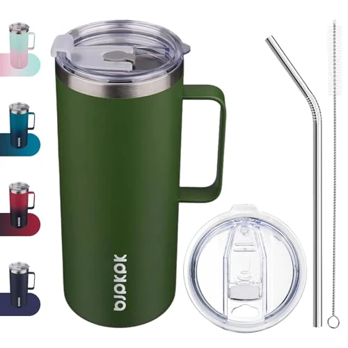 Modern 32oz Insulated Coffee Mug with Handle Crafted