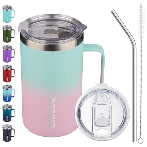 Contemporary 25oz Insulated Coffee Mug with Handle Unique