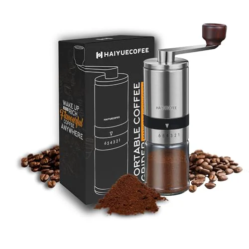 Durable Manual Coffee Grinder with 6 Adjustable Coarseness Settings Official