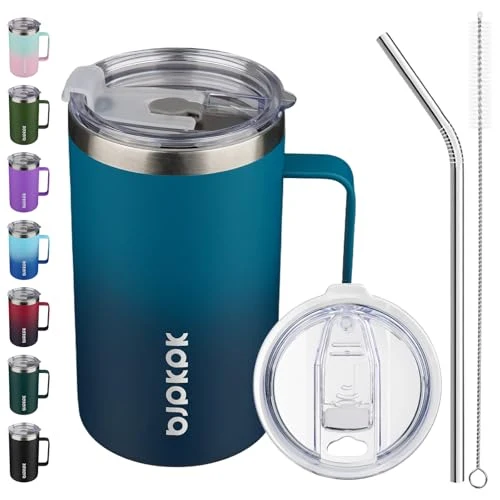 Secure 25oz Insulated Coffee Mug with Handle User-Friendly
