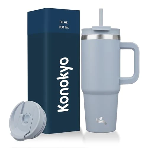 Comfortable 30 oz Insulated Tumbler Water Bottle with Handle Premium Material