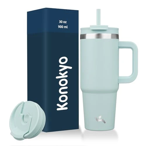 Outstanding 30 oz Insulated Tumbler Water Bottle with Handle Comfortable