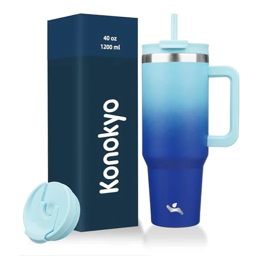 Top-Quality 40 oz Insulated Tumbler Water Bottle with Handle Convenient