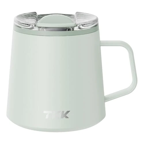 Lightweight 12 oz Insulated Coffee Mug with Handle Ceramic Coating Detachable Slider Lid Stainless Steel Tumbler Double Wall Vacuum Travel Cup Versatile