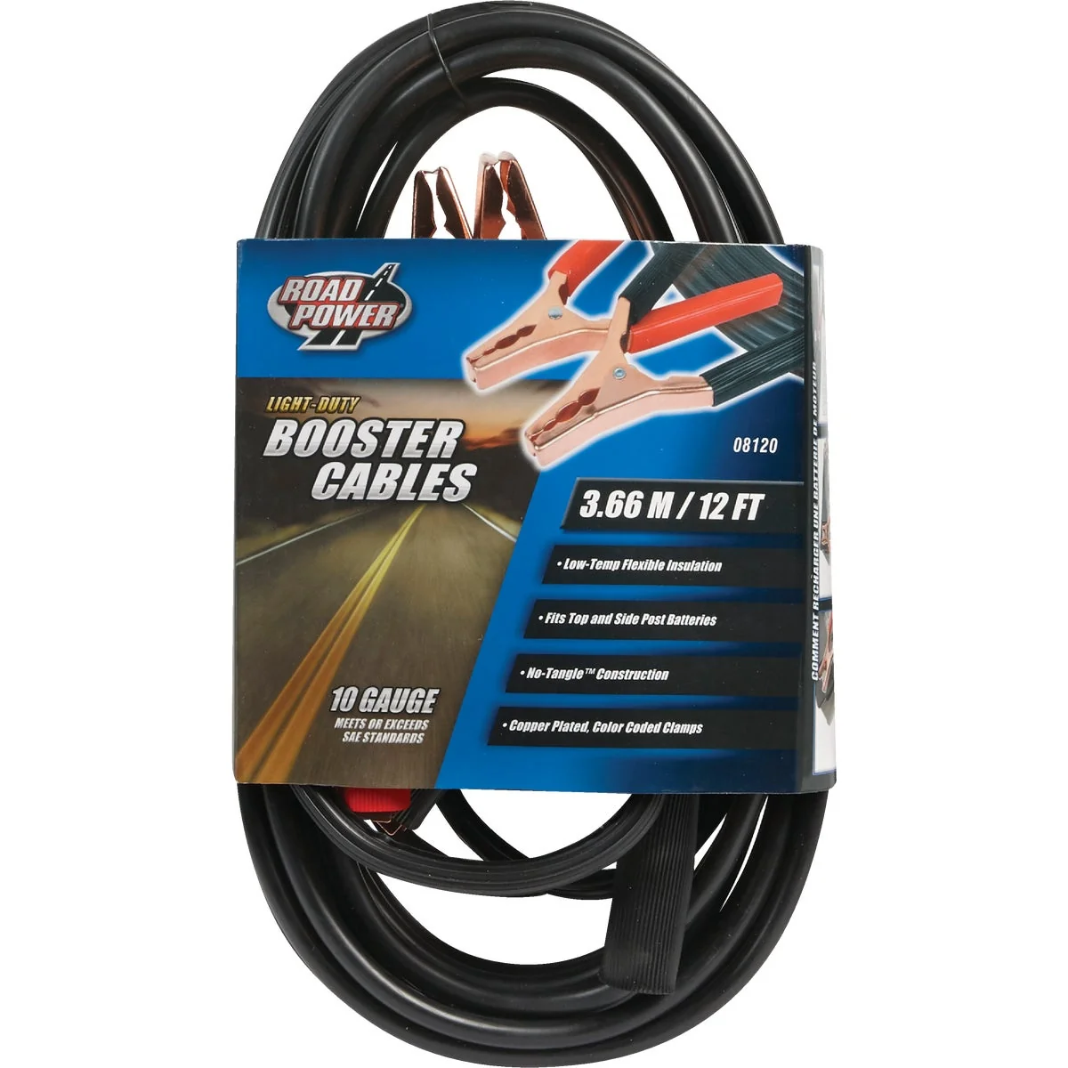 Organic Road Power 12′ 10 Gauge 200 Amp Booster Cable Healthy