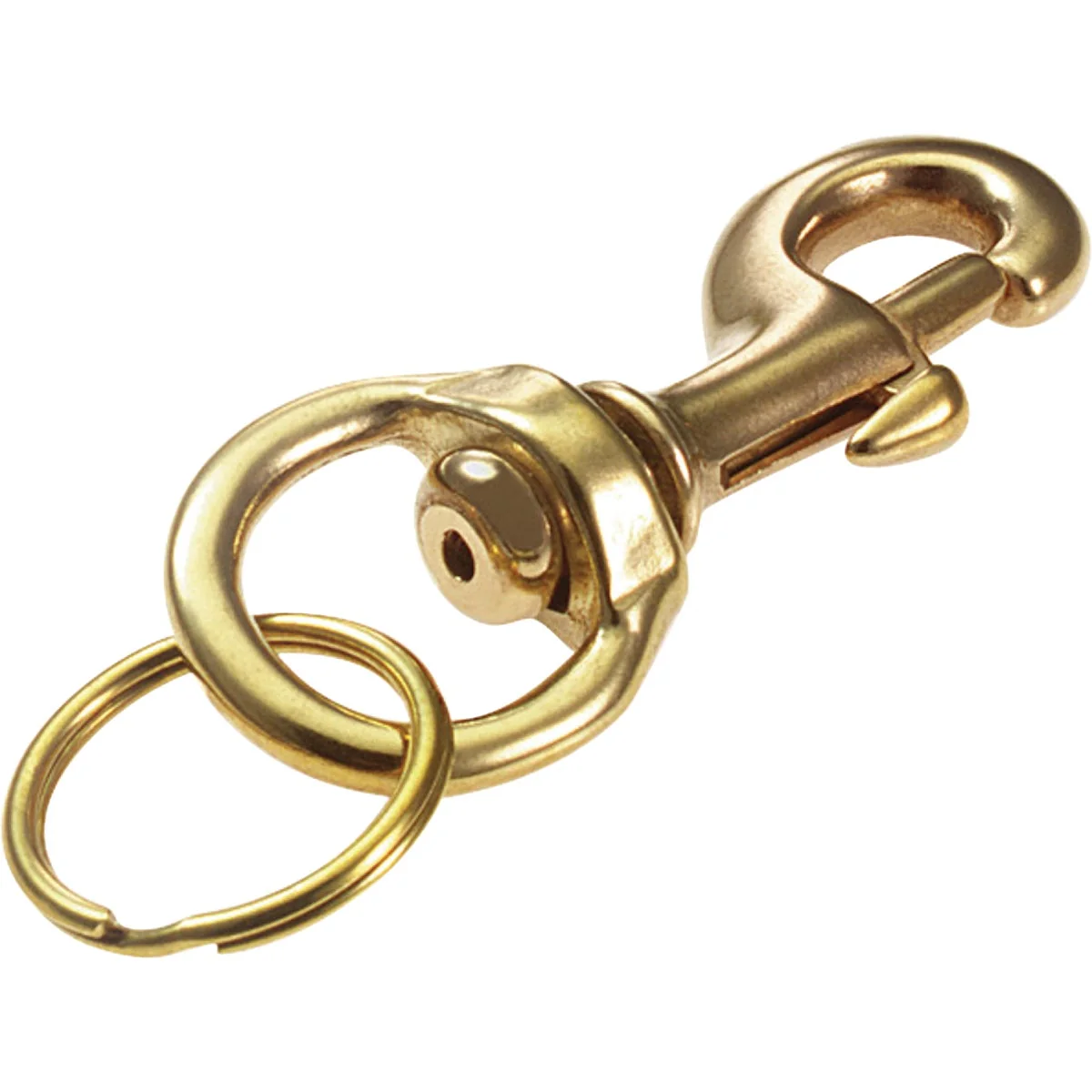 Powerful Lucky Line Secure-A-Key Solid Brass 1 In. x 3-1 8 In. L. Bolt Snap Key Chain Fast