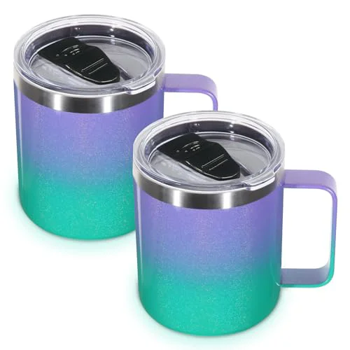 Innovative 14oz Insulated Stainless Steel Coffee Mug with Lid Bulk 2 Pack 2 Count Expertly Made
