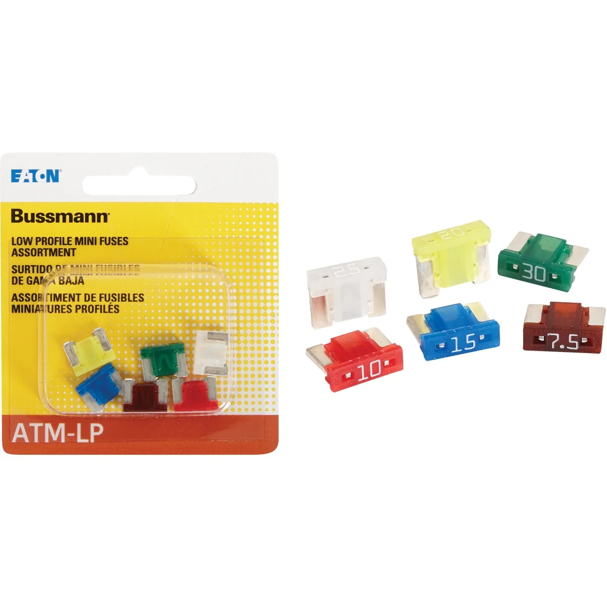 Durable Bussmann ATM Low Profile Mini Fuse Assortment 6-Piece Solid