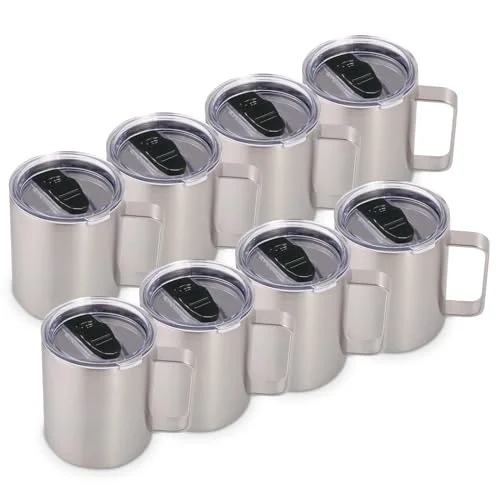 Effective 14oz Insulated Stainless Steel Coffee Mug with Lid Bulk 8 Pack 8 Count Recyclable