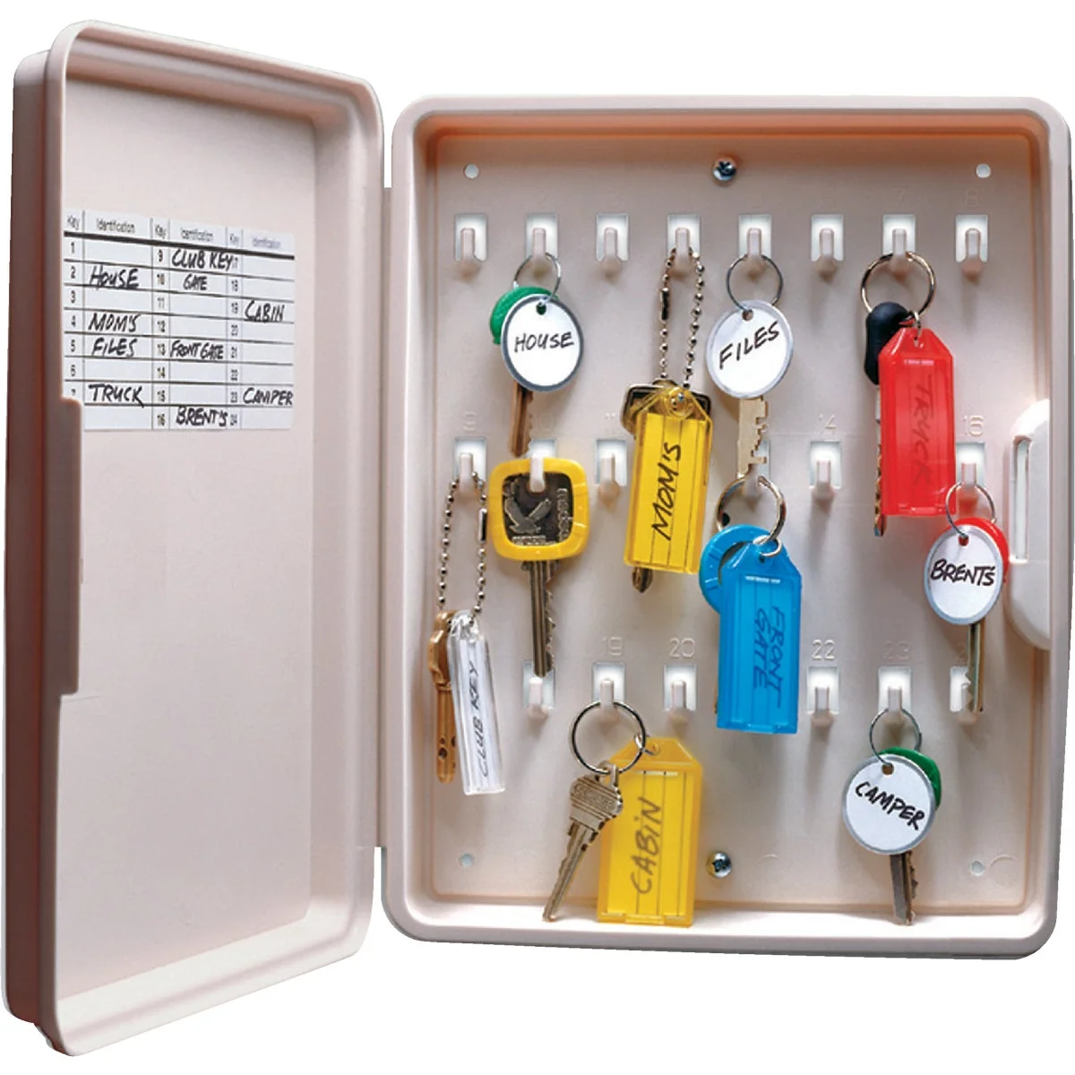 Breathable Lucky Line Non-Lockable Polypropylene 8-1 2 In. Key Cabinet Lightweight