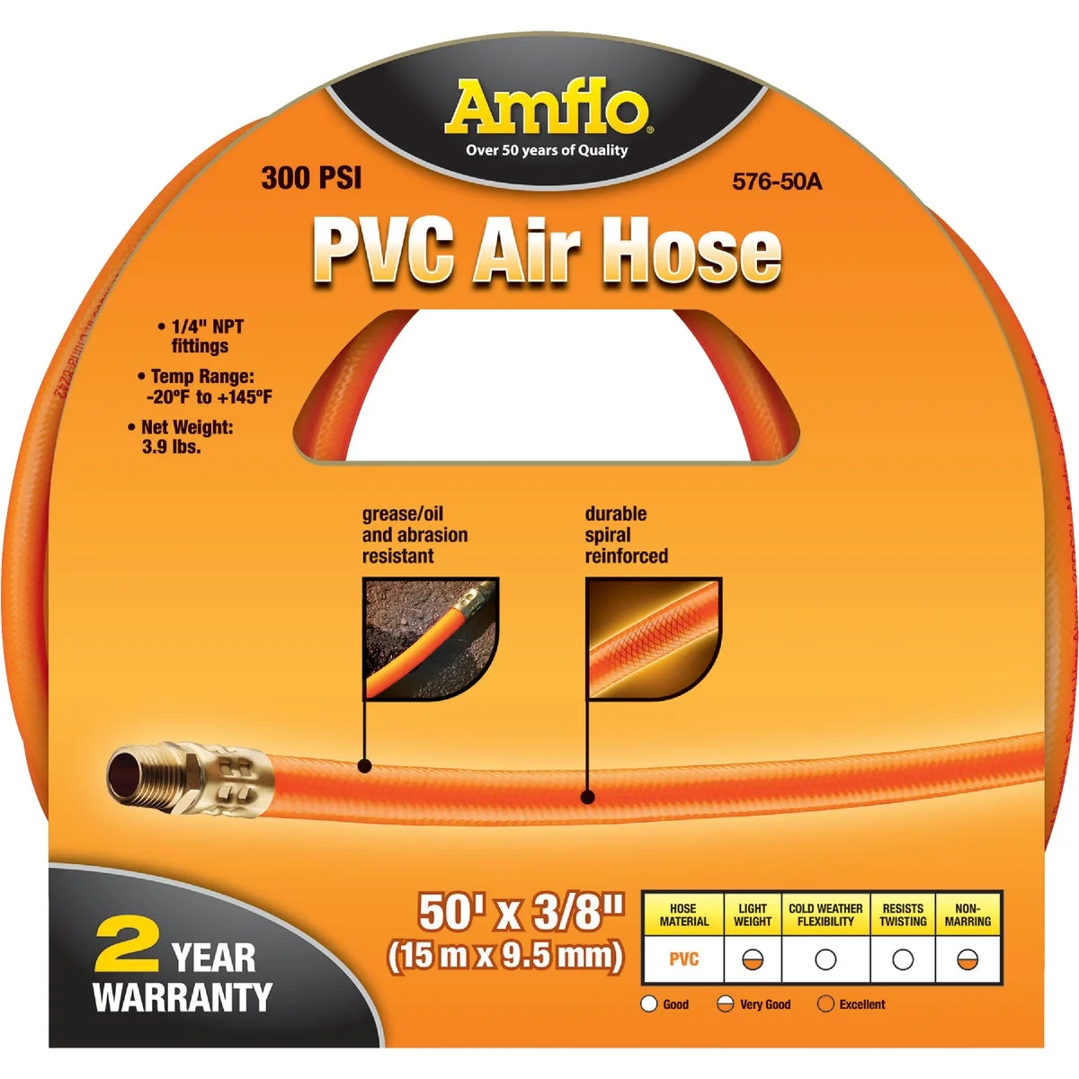 Genuine Amflo 3 8 In. x 50 Ft. PVC Air Hose Environmentally Friendly