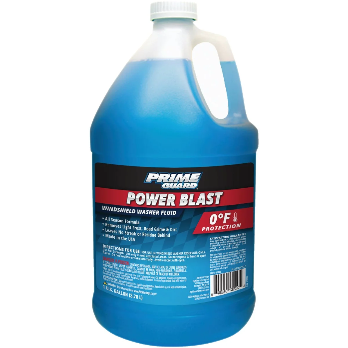 Exclusive Prime Guard Power Blast 1 Gal. 0 Deg F Temperature Rating Windshield Washer Fluid with Antize Traditional