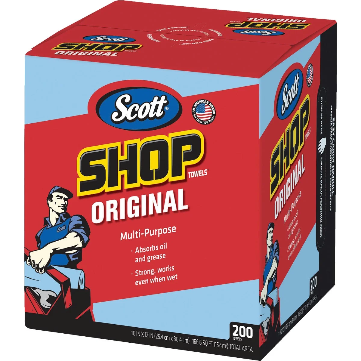 World-Class Scott 12 In. W x 10 In. L Disposable Shop Towel 200-Sheets Professional