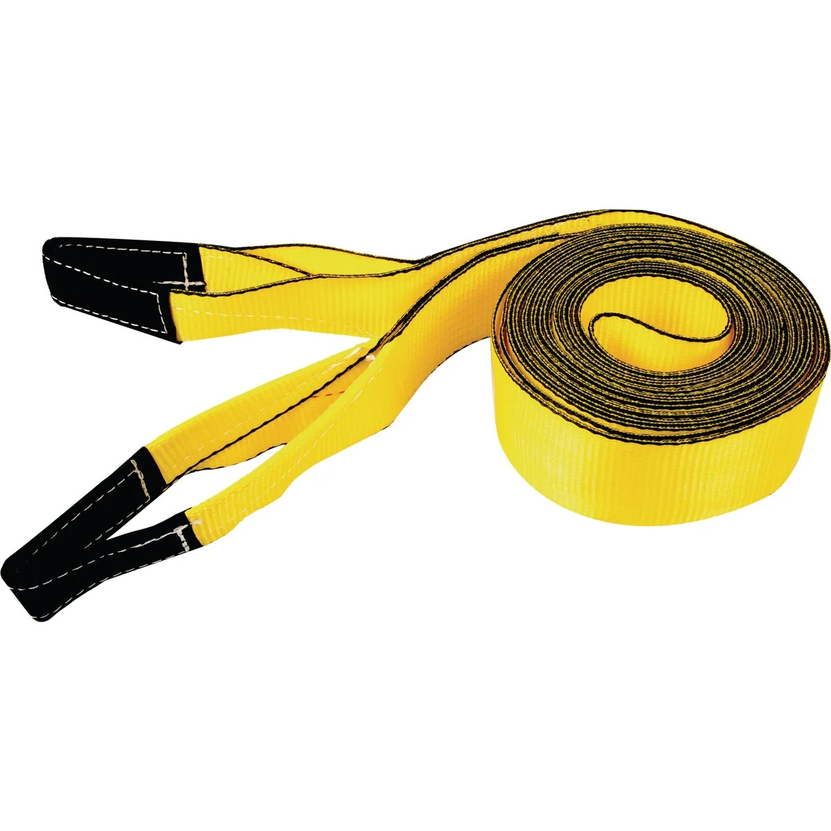 High-Grade Erickson 3 In. x 30 Ft. 7500 Lb. Safe Work Load Polyester Tow Strap with Loops Yellow Premium