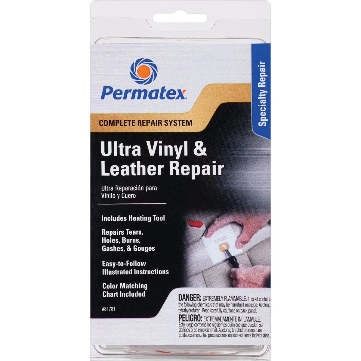 Sophisticated PERMATEX Vinyl and Leather Repair Kit 6-Piece Natural