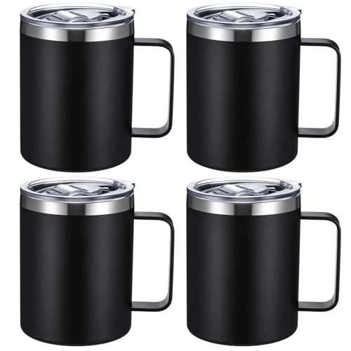 Advanced 12 oz Insulated Coffee Mug Bulk with Handle 4 Count Pure