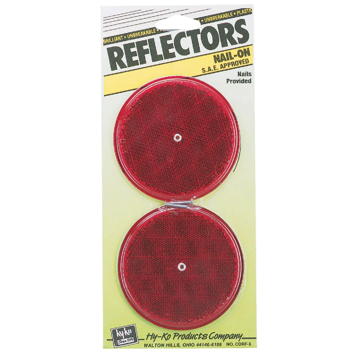 Smooth Hy-Ko 3-1 4 In. Dia. Round Red Nail-On Reflector 2-Pack Responsible