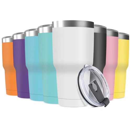 Green 30oz Stainless Steel Travel Mug with Lid 8 Count Traditional