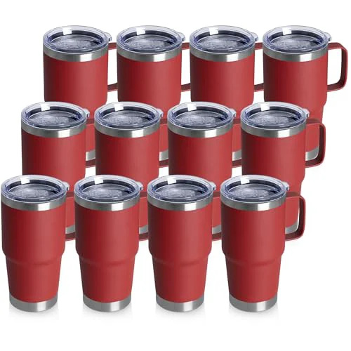 Secure 20oz Tumbler Bulk with Lid 12 Count Premium Material