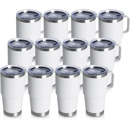 Consistent 20oz Tumbler Bulk with Lid 12 Count Durable