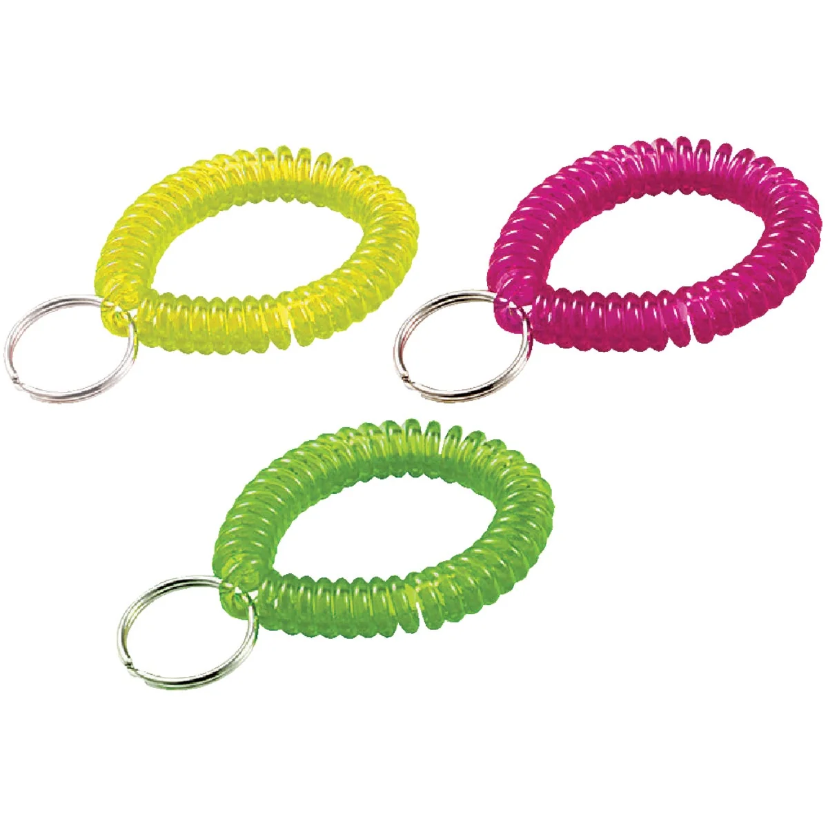 Smart Lucky Line Tempered Steel 7 8 In. Ring Neon Wrist Coil Key Chain Effective