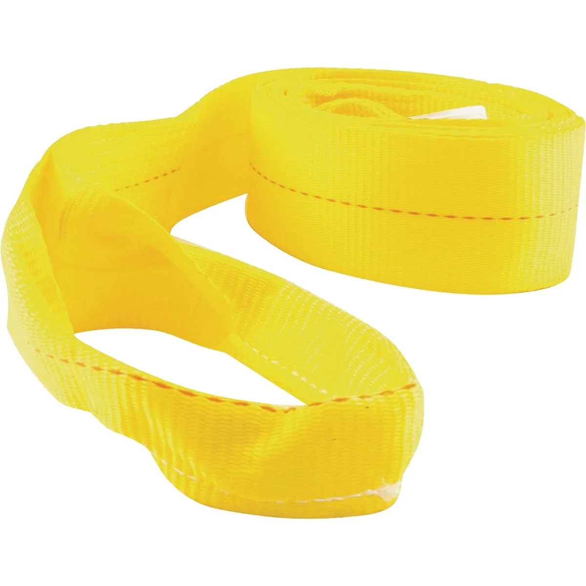 Solid Erickson 2 In. x 20 Ft. 4500 Lb. Safe Work Load Polyester Tow Strap with Loops Yellow Detailed
