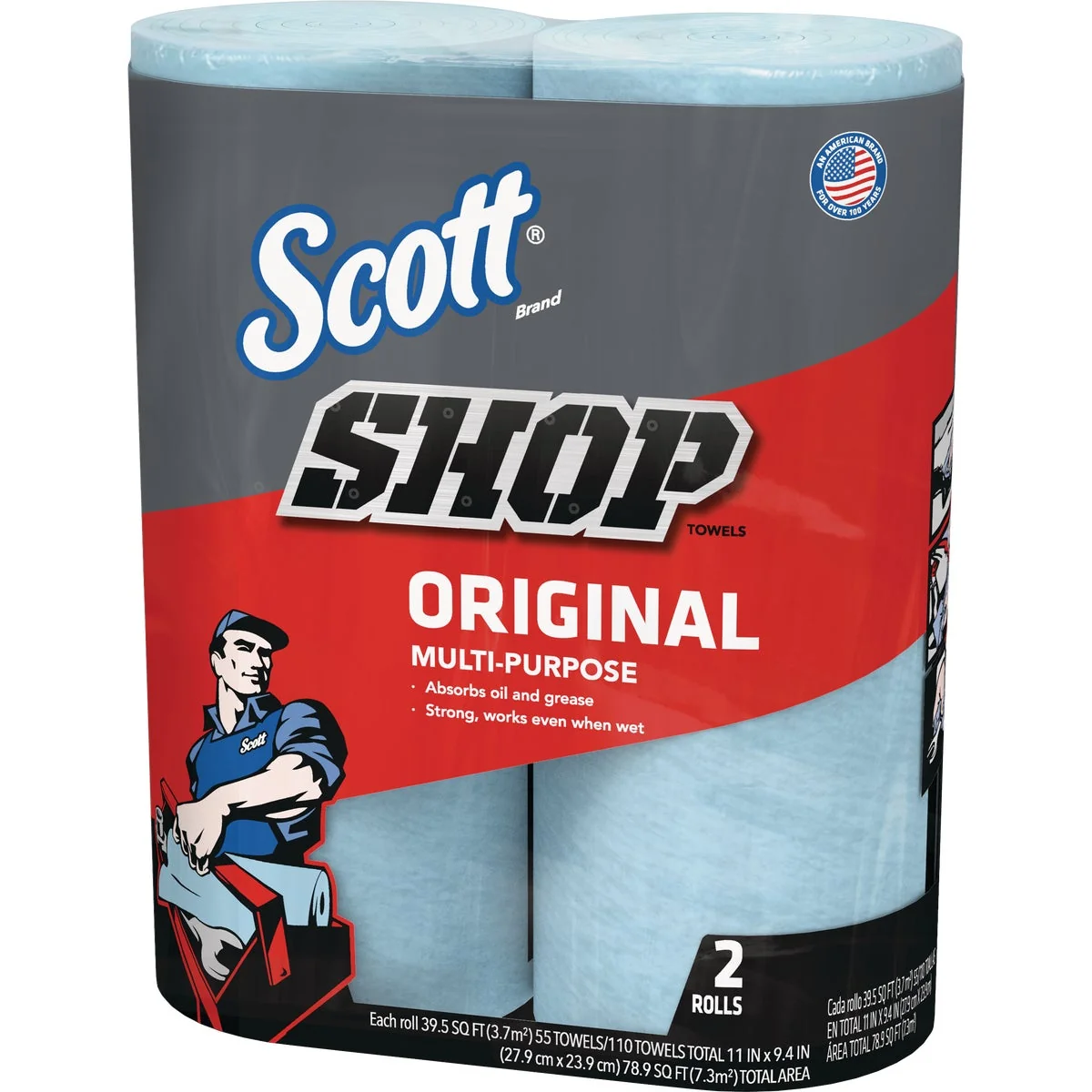 Functional Scott 11 In. W x 9.4 In. L Disposable Shop Towel 2-Roll 110-Sheets Advanced