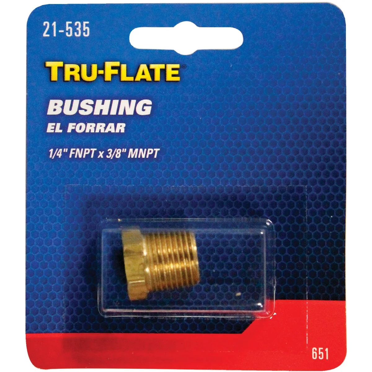 Lightweight Tru-Flate 1 4 In. FNPT x 3 8 In. MNPT Brass Bushing Organic