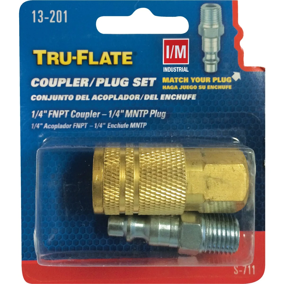 Certified Tru-Flate Industrial Milton Steel-Plated Coupler Nipple Set Luxury