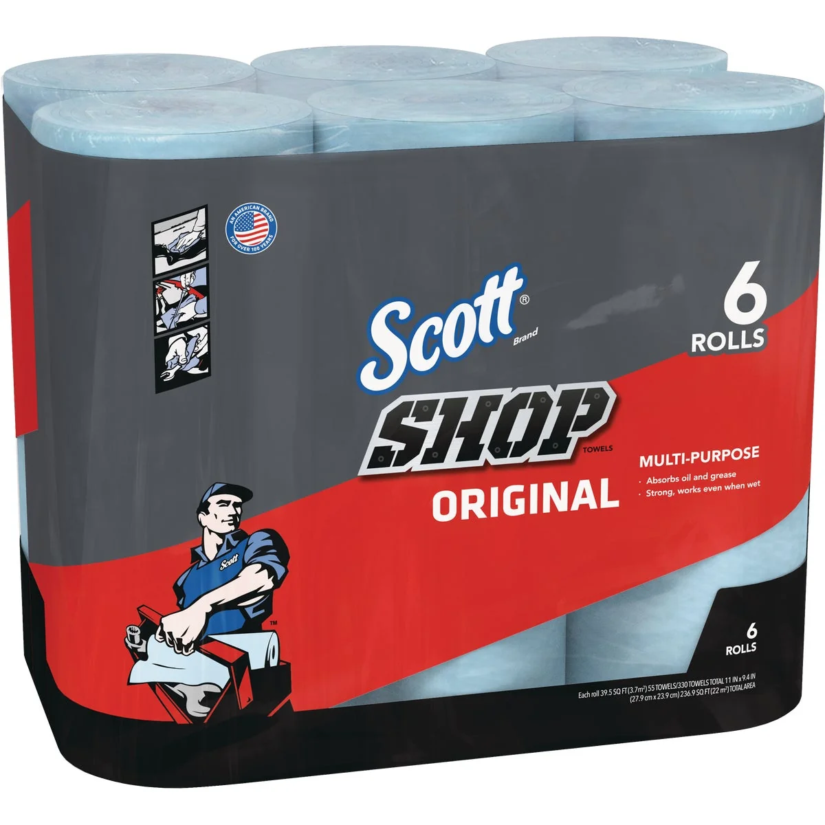 World-Class Scott 11 In. W x 9.4 In. L Disposable Shop Towel 6-Roll 330-Sheets Exclusive