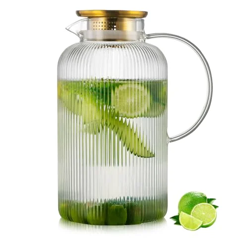 Solid Glass Pitcher with Lid Contemporary